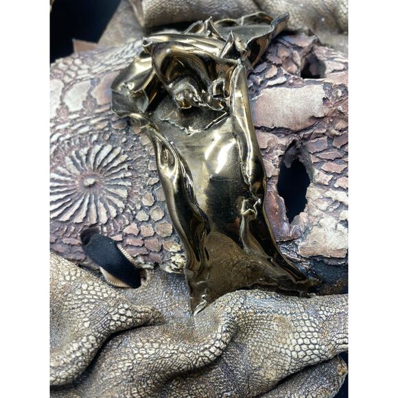 Vintage‎ Pair Signed studio pottery Mask Ceramic raku venetian New Orleans Art - Picture 9 of 9